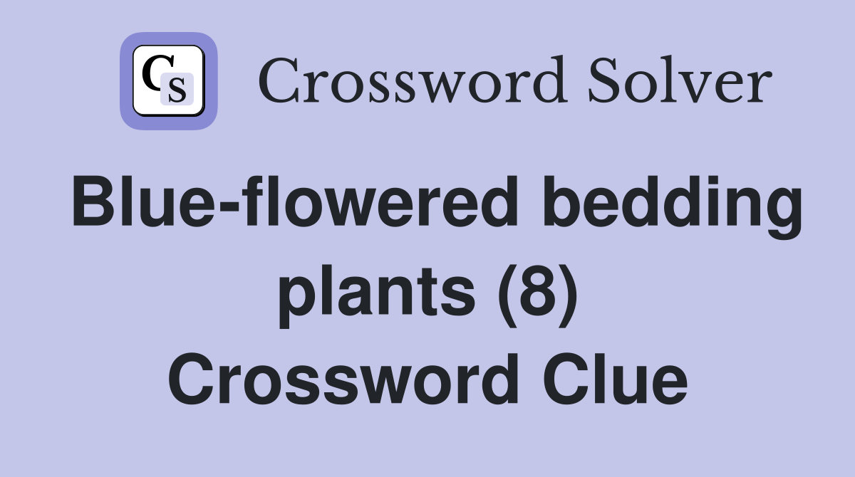 Blue-flowered bedding plants (8) Crossword Clue