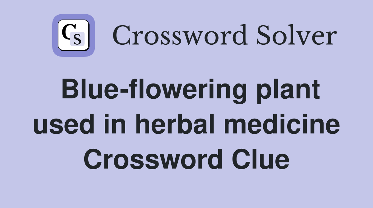 Blue-flowering plant used in herbal medicine Crossword Clue