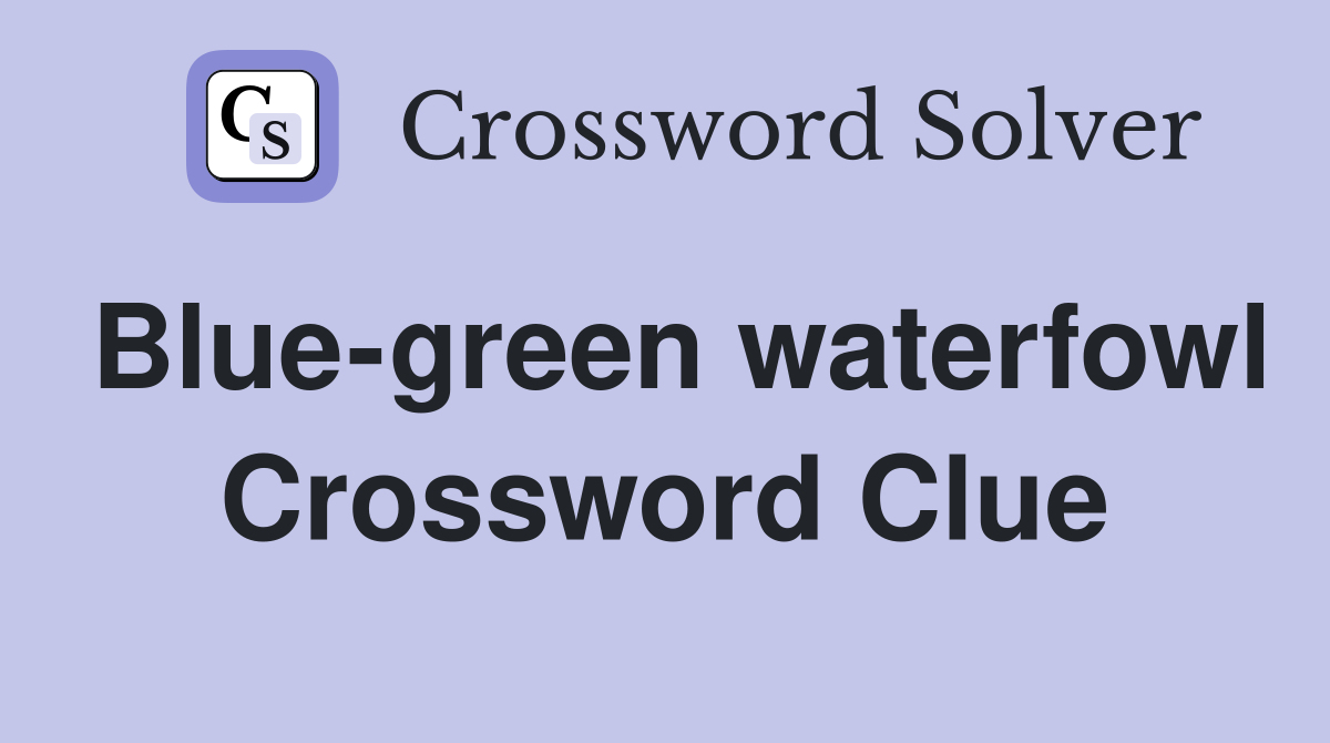 Blue-green waterfowl Crossword Clue