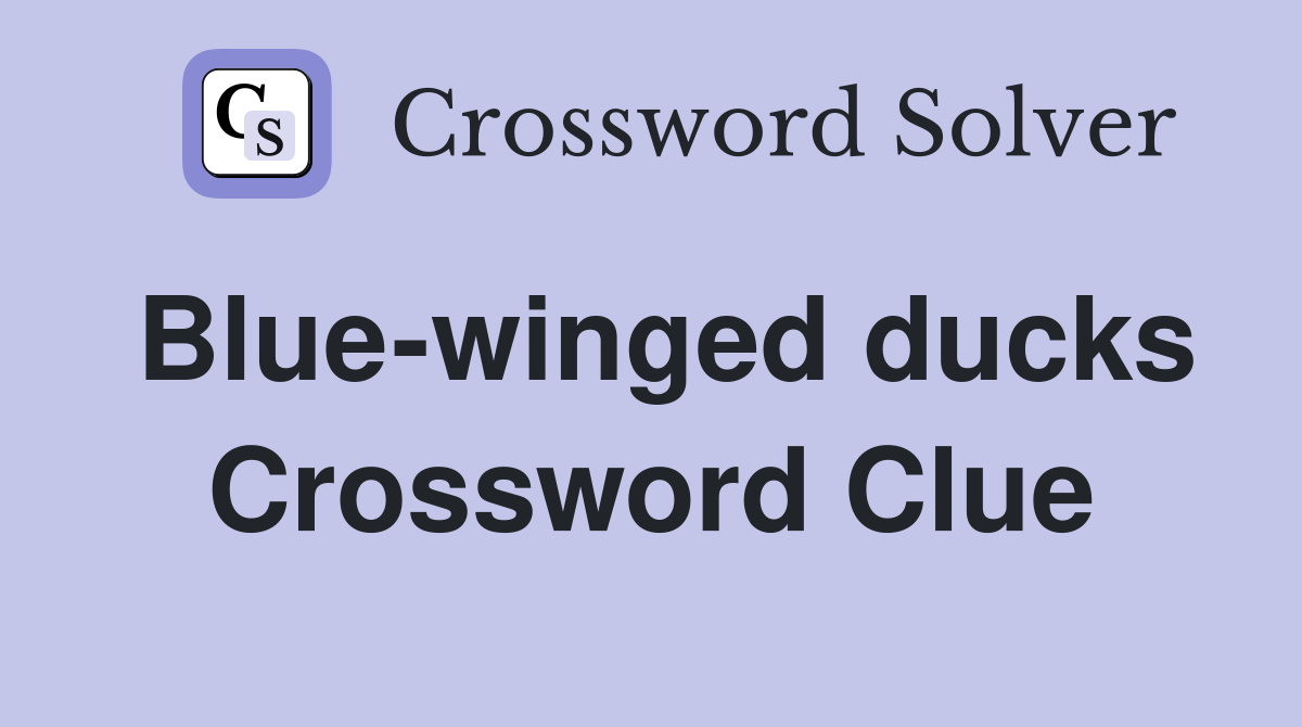 Blue-winged ducks Crossword Clue
