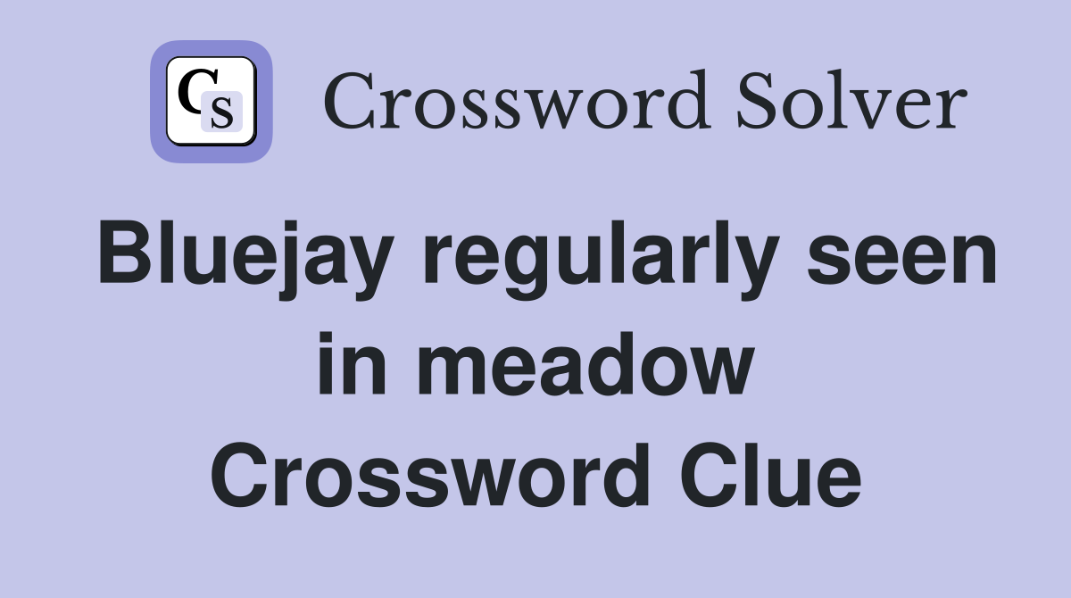 Bluejay regularly seen in meadow Crossword Clue