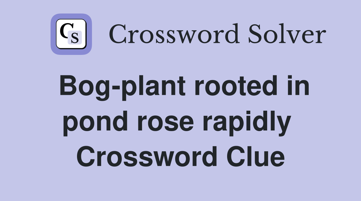 Bog-plant rooted in pond rose rapidly  Crossword Clue
