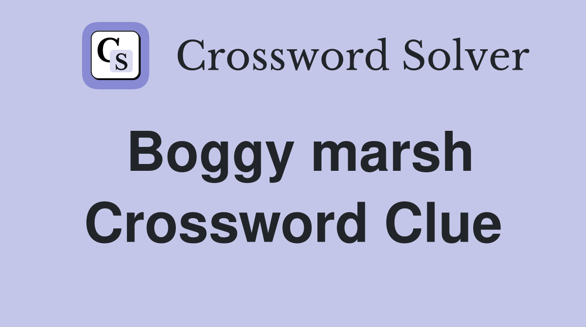 Boggy marsh Crossword Clue