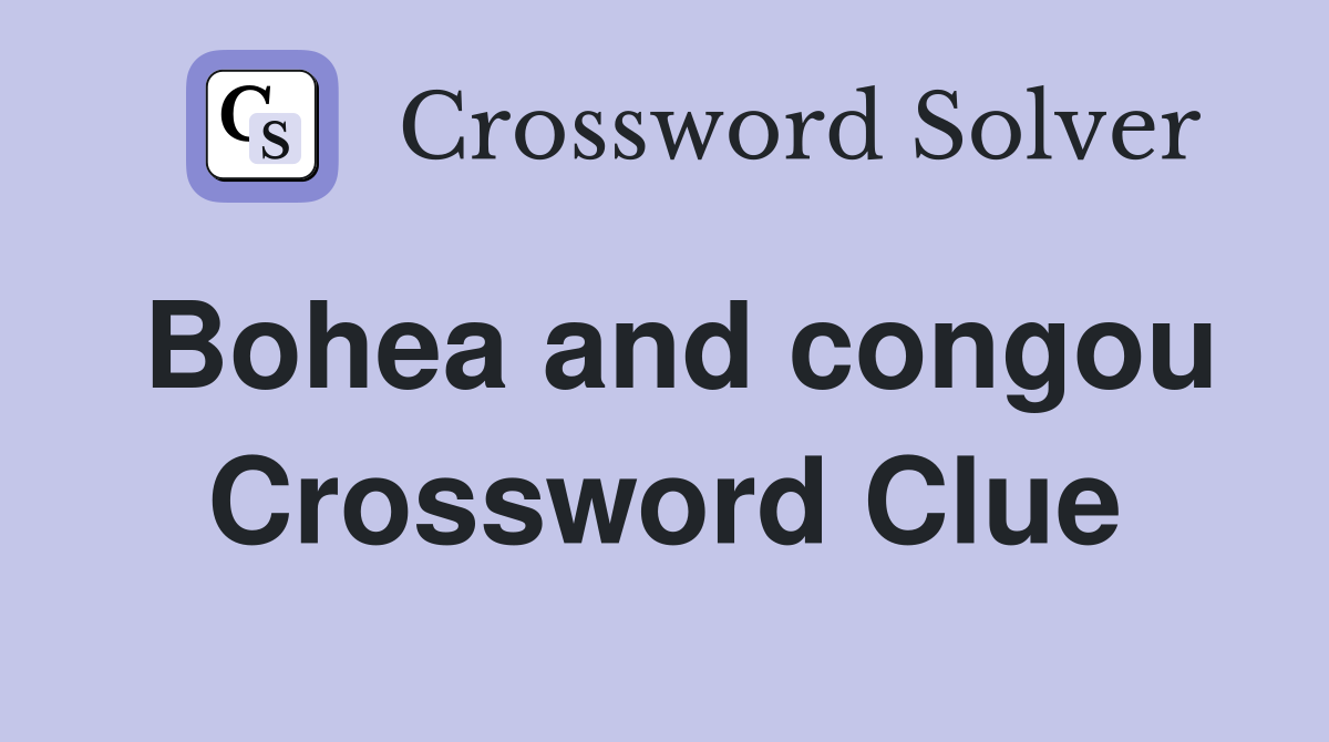 Bohea and congou Crossword Clue