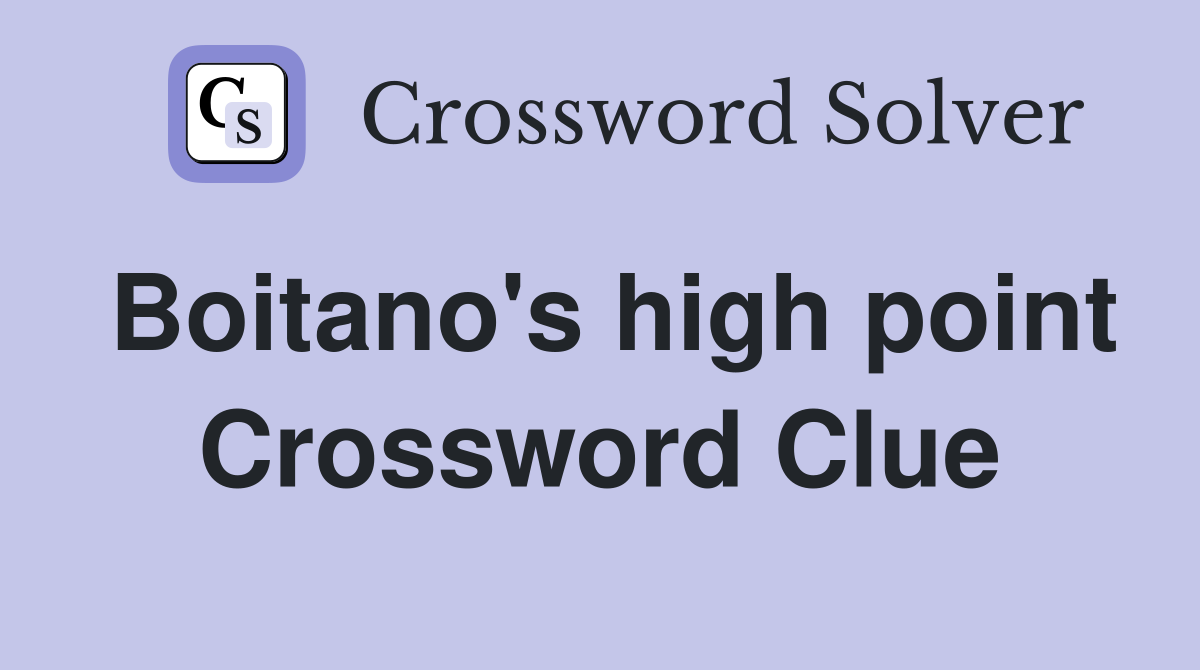Boitano's high point Crossword Clue