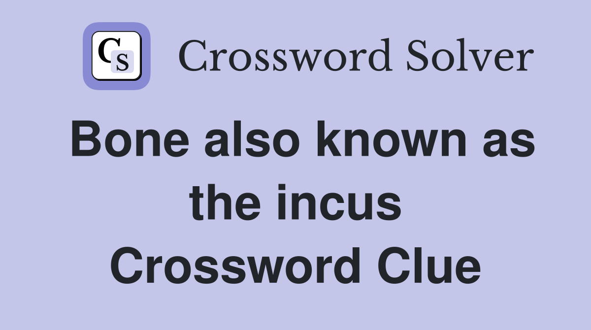 Bone also known as the incus Crossword Clue