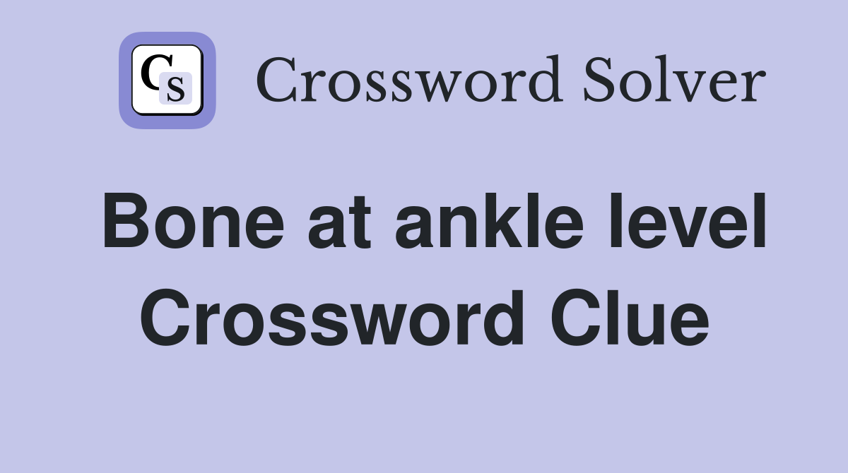 Bone at ankle level Crossword Clue