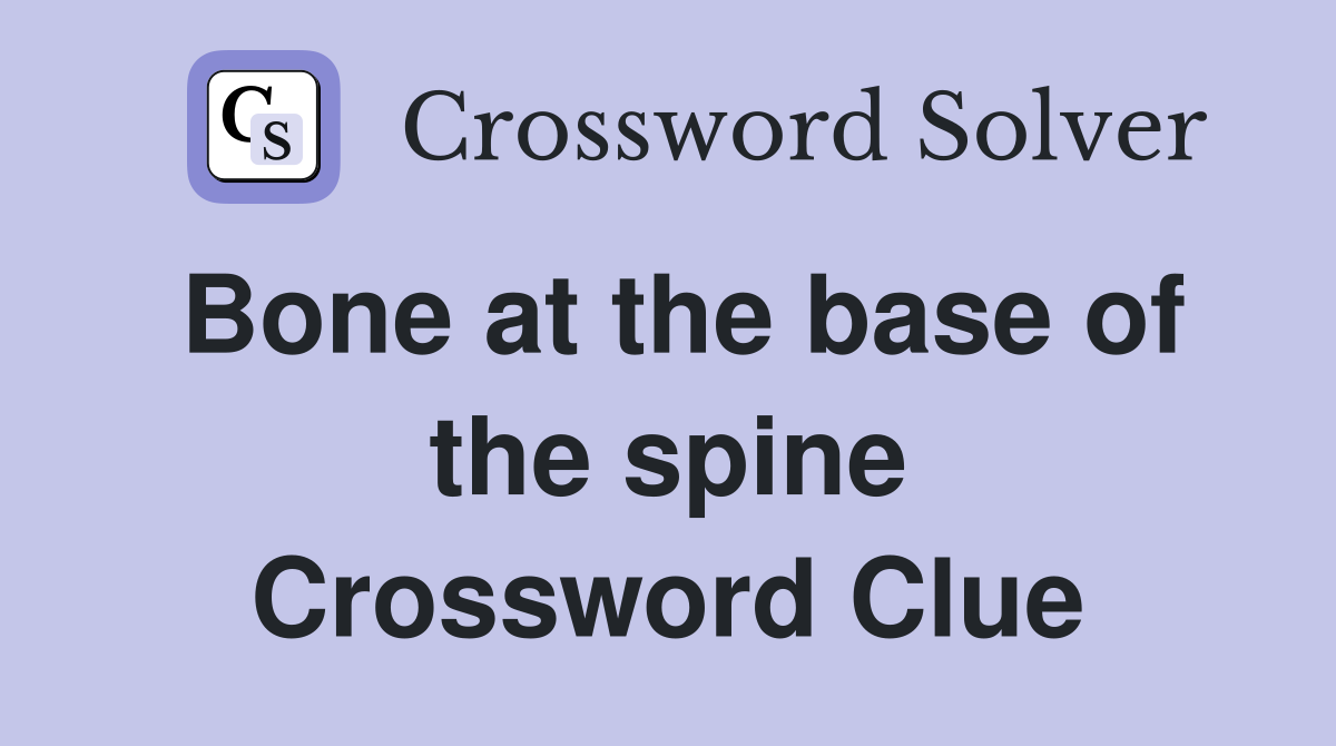 Bone at the base of the spine Crossword Clue
