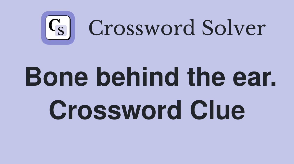 Bone behind the ear. Crossword Clue