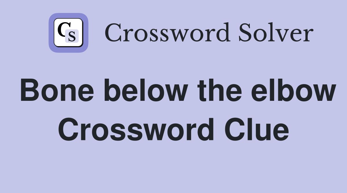 Bone below the elbow Crossword Clue