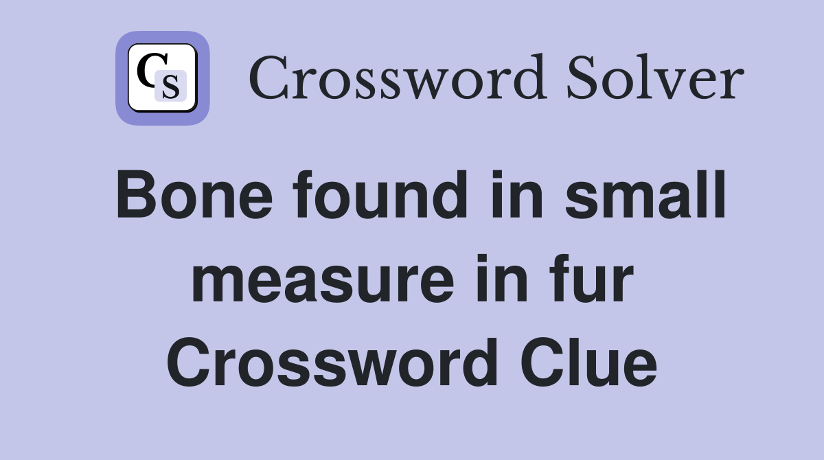 Bone found in small measure in fur Crossword Clue