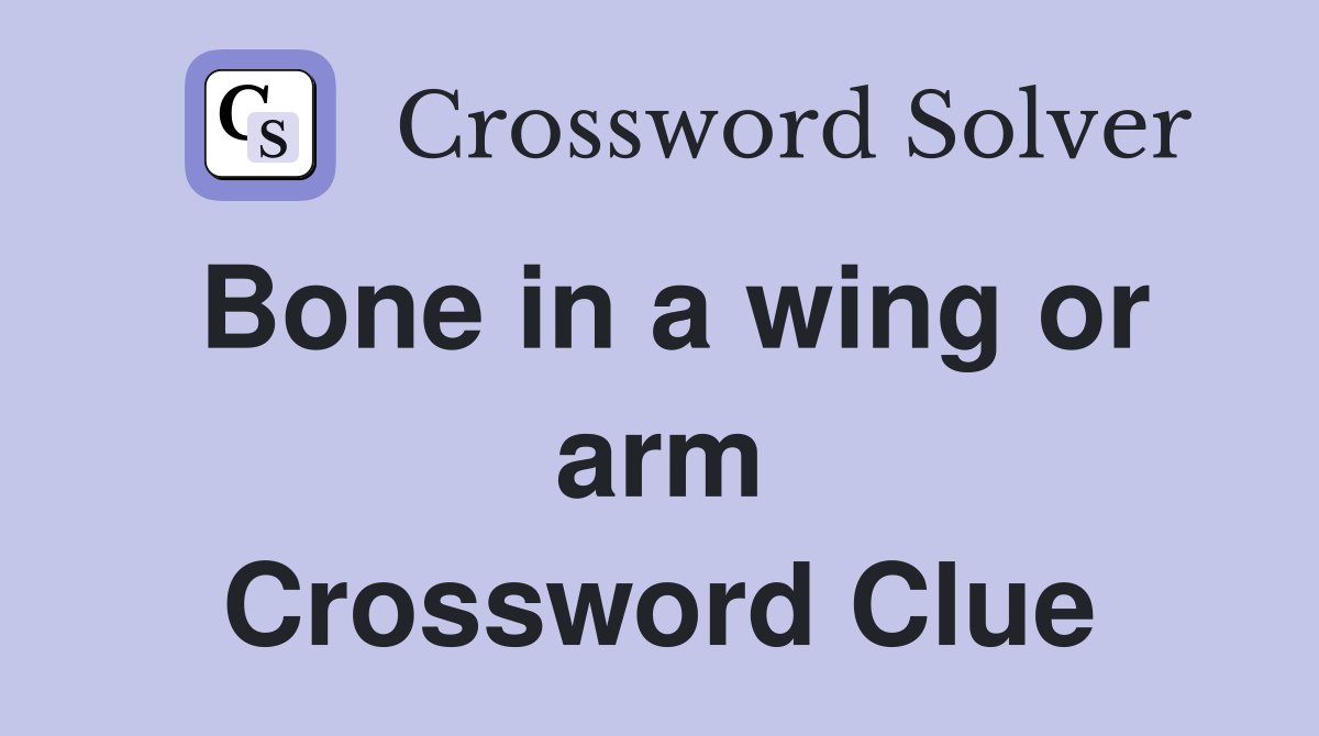 Bone in a wing or arm Crossword Clue