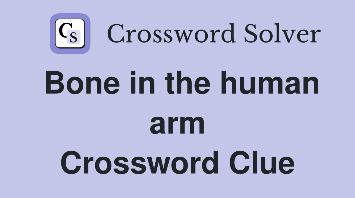 Bone in the human arm Crossword Clue