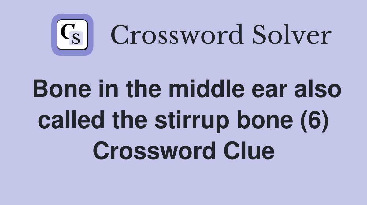 Bone in the middle ear also called the stirrup bone (6) Crossword Clue