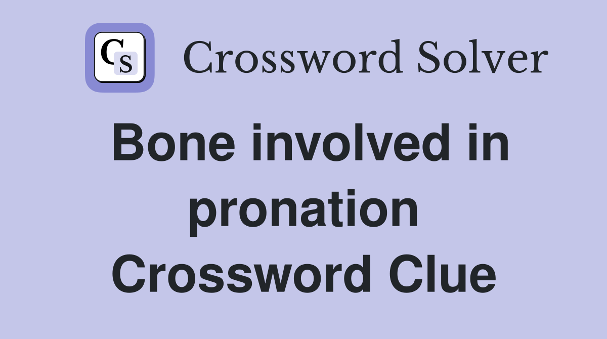 Bone involved in pronation Crossword Clue