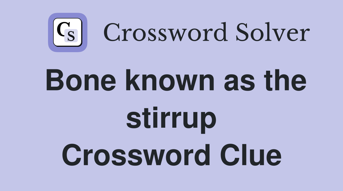 Bone known as the stirrup Crossword Clue