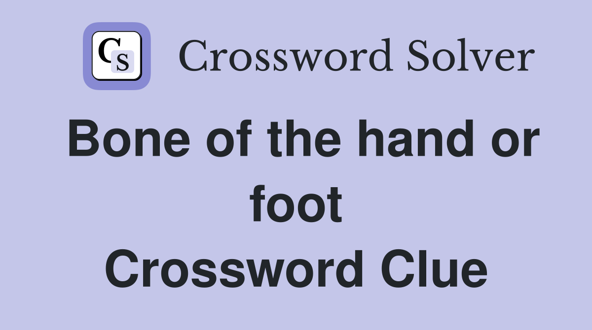 Bone of the hand or foot Crossword Clue