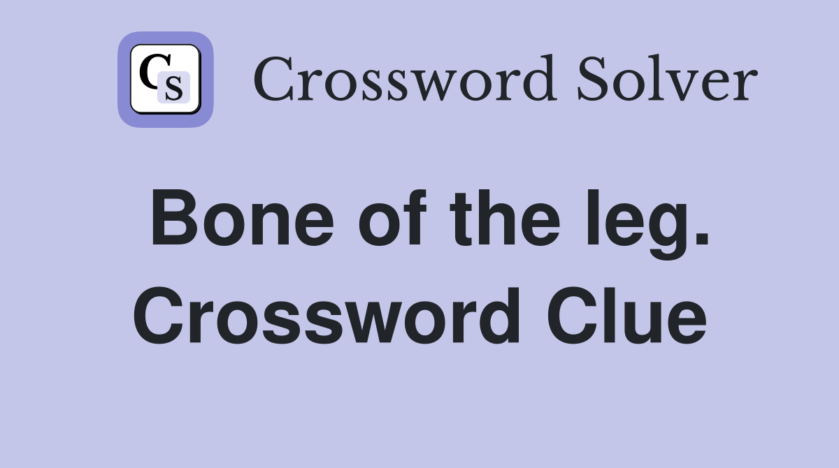 Bone of the leg. Crossword Clue