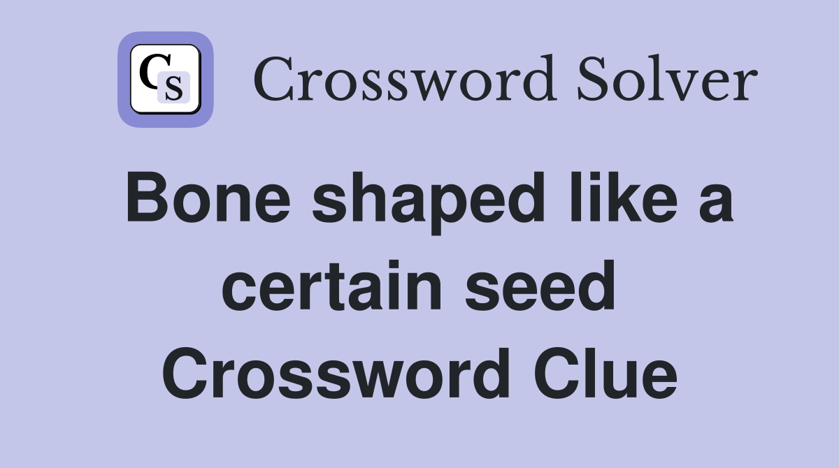 Bone shaped like a certain seed Crossword Clue