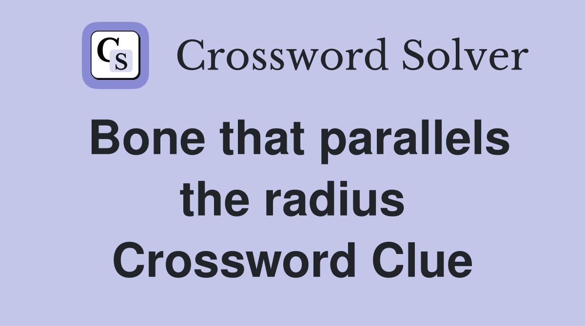 Bone that parallels the radius Crossword Clue