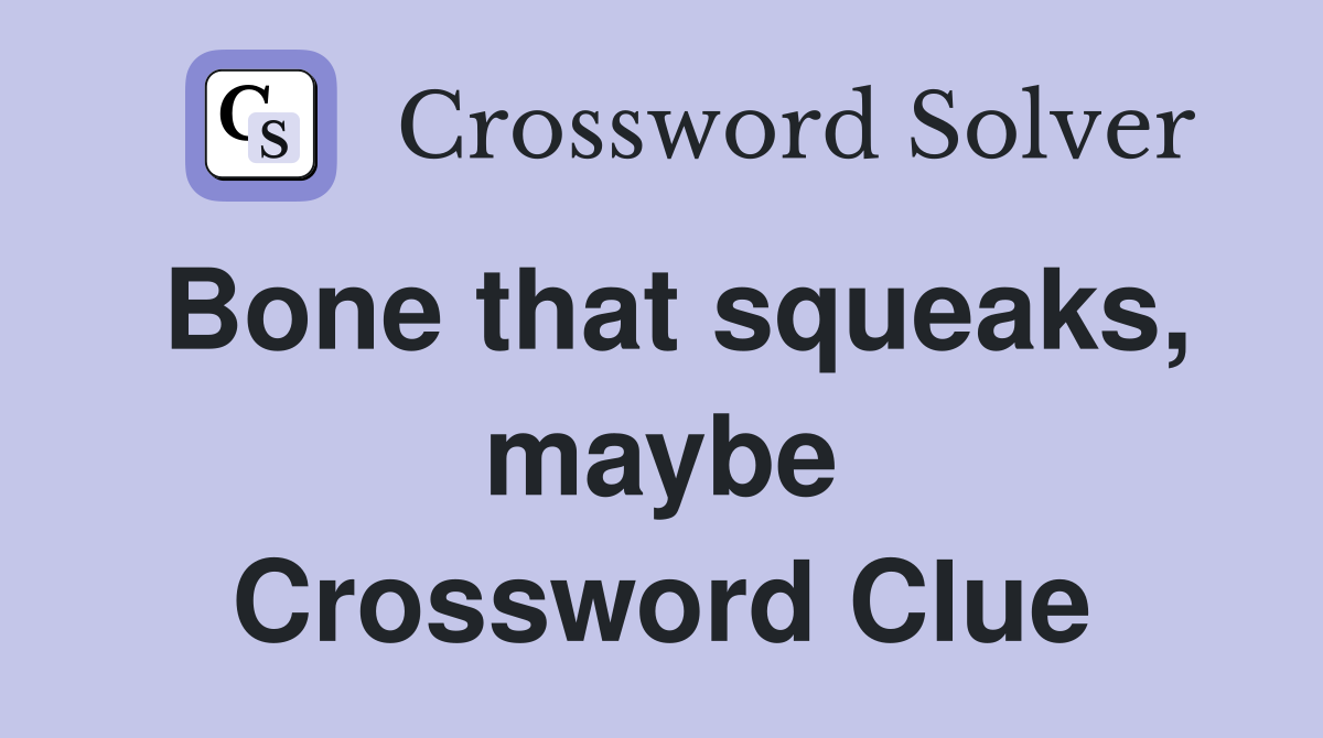 Bone that squeaks, maybe Crossword Clue