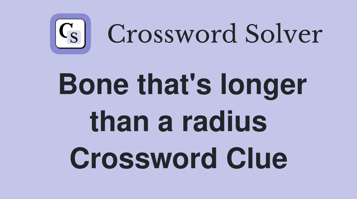 Bone that's longer than a radius Crossword Clue