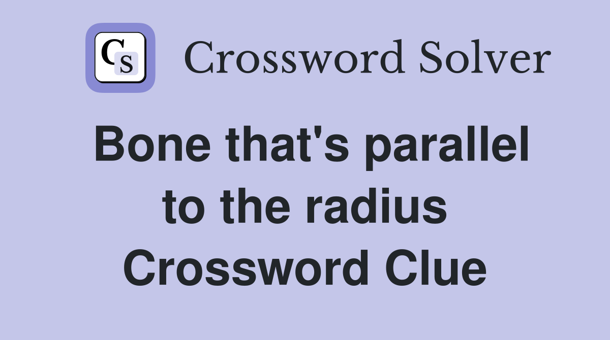 Bone that's parallel to the radius Crossword Clue