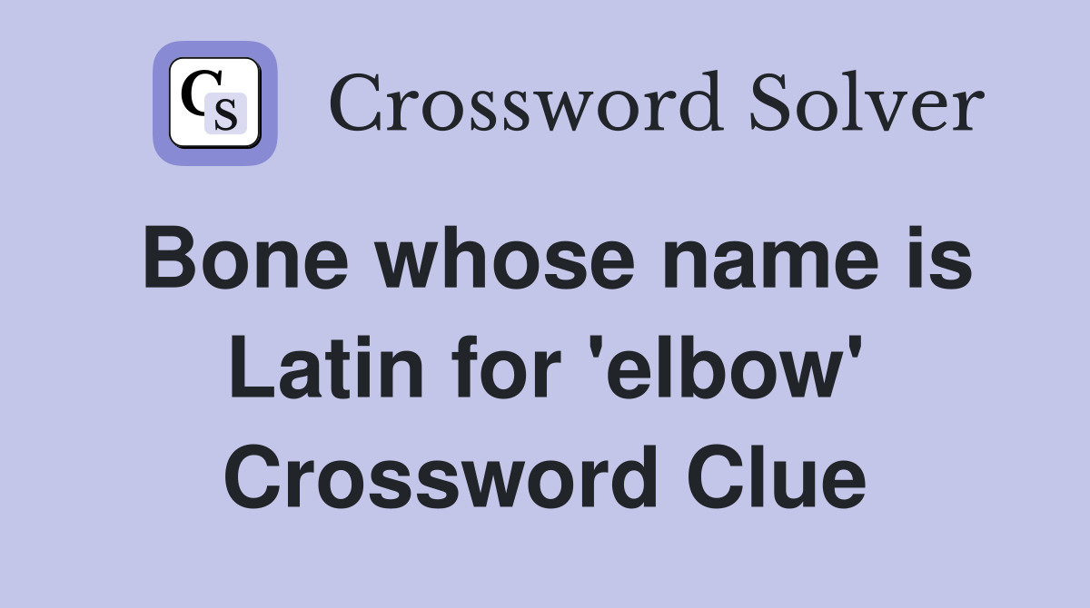 Bone whose name is Latin for 'elbow' Crossword Clue