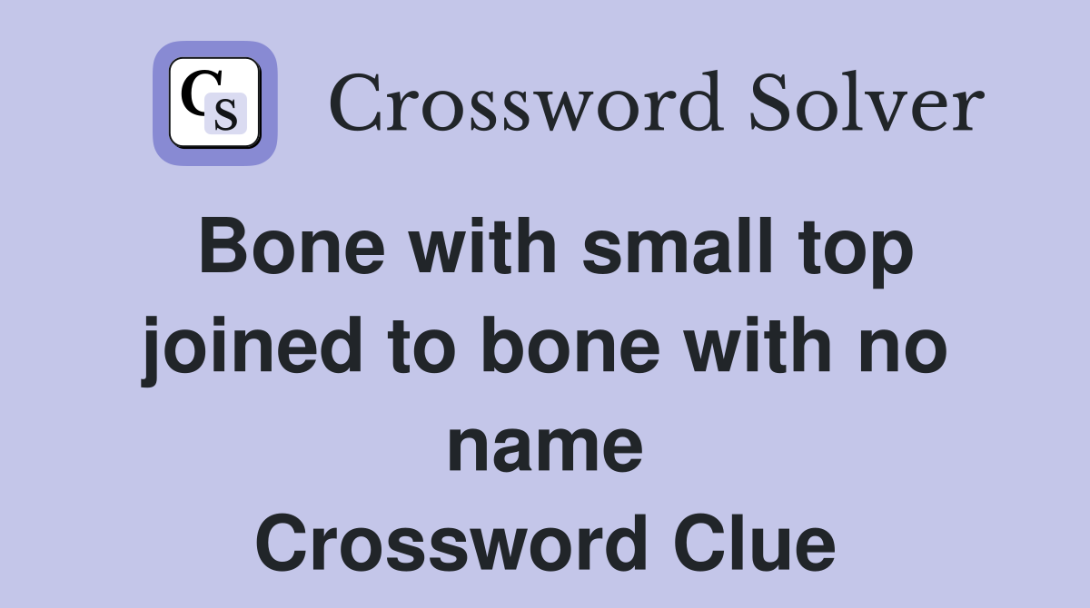 Bone with small top joined to bone with no name Crossword Clue