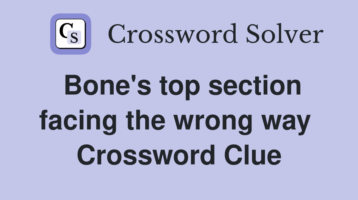 Bone's top section facing the wrong way  Crossword Clue