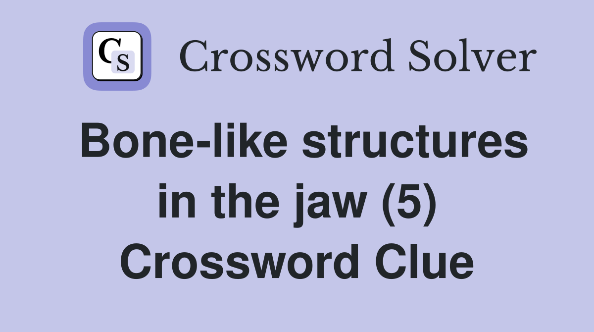 Bone-like structures in the jaw (5) Crossword Clue