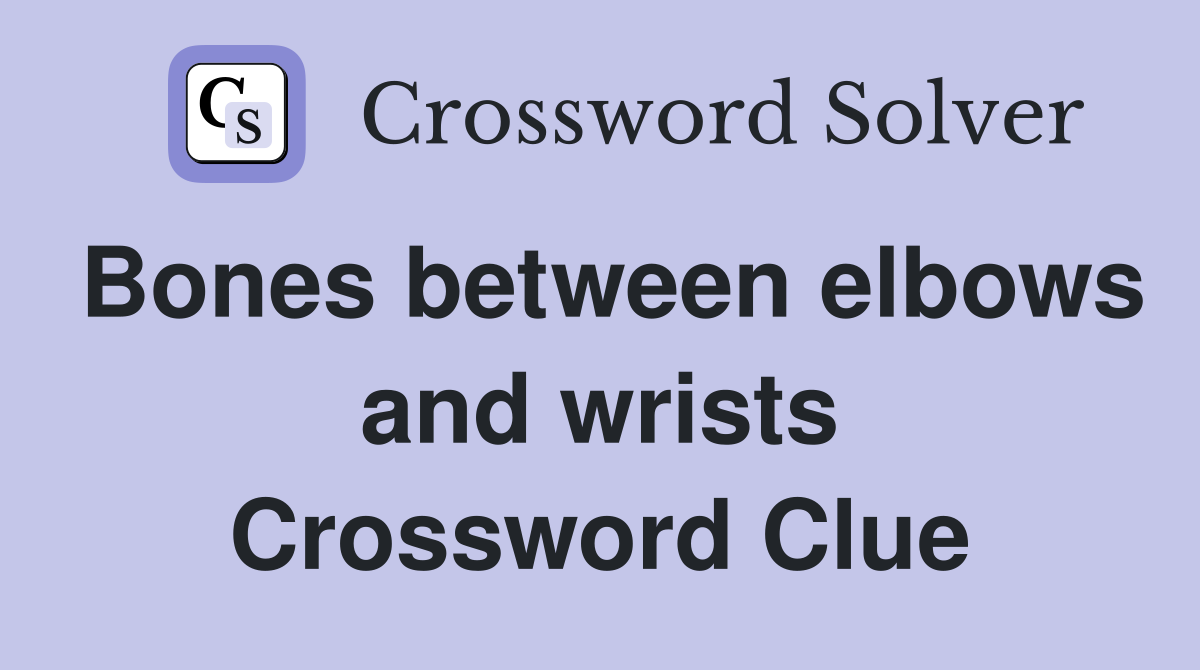 Bones between elbows and wrists Crossword Clue