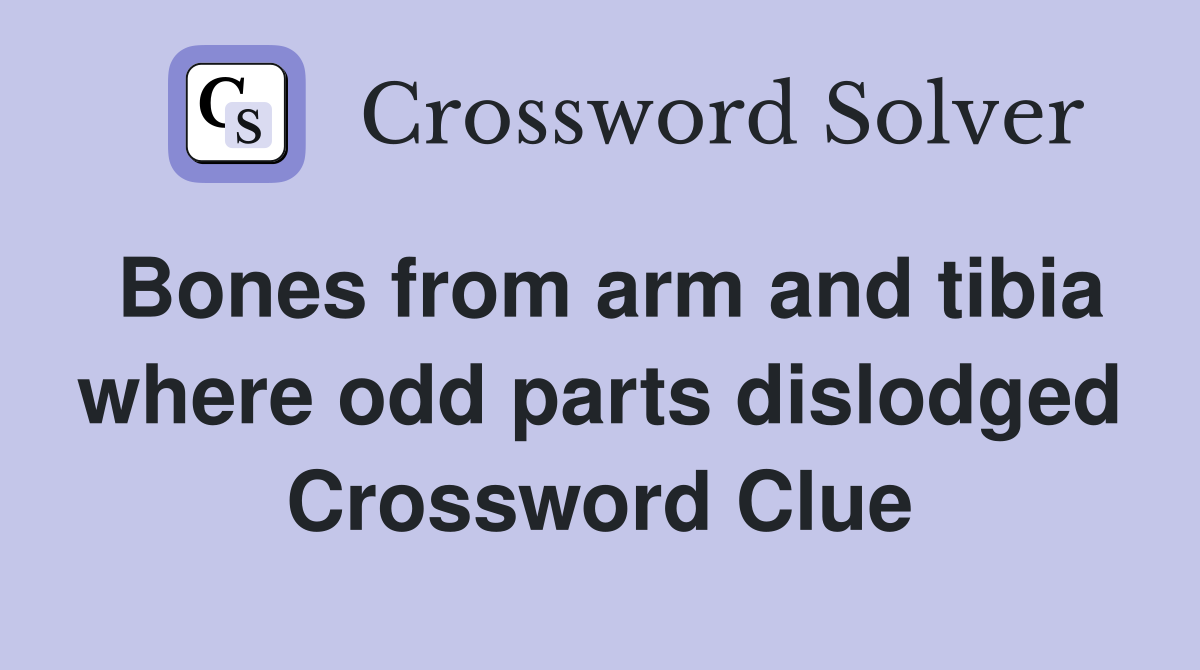 Bones from arm and tibia where odd parts dislodged Crossword Clue