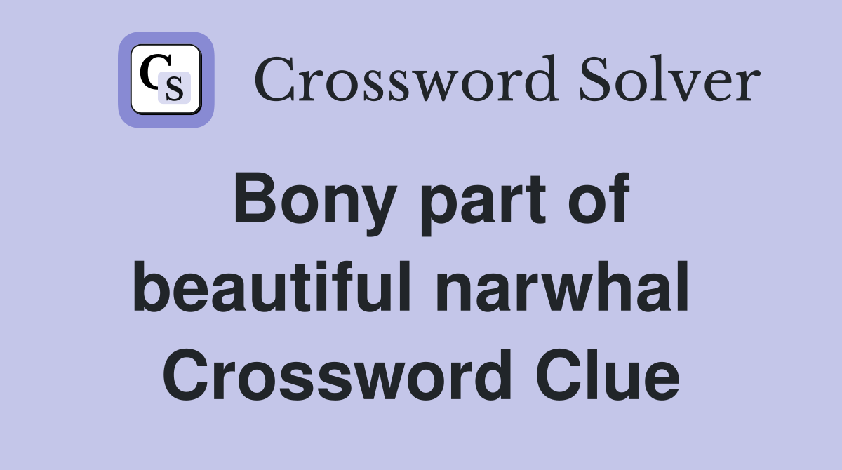 Bony part of beautiful narwhal  Crossword Clue