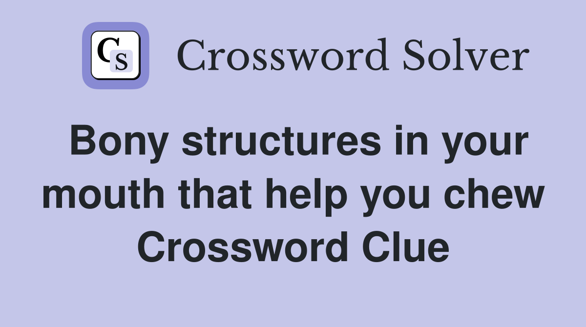Bony structures in your mouth that help you chew Crossword Clue