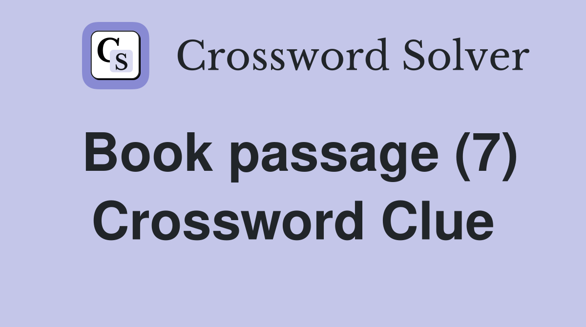 Book passage (7) Crossword Clue