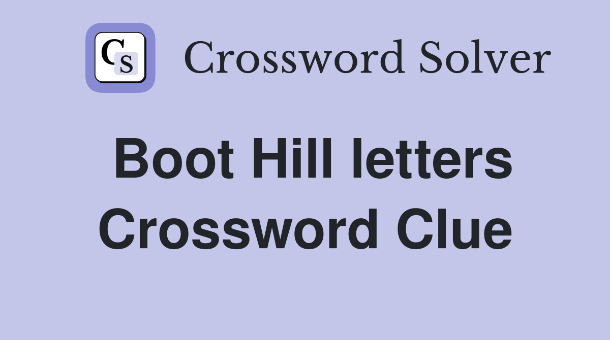 Boot Hill letters Crossword Clue
