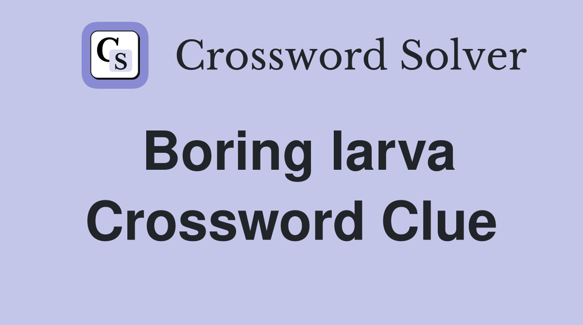 Boring larva Crossword Clue