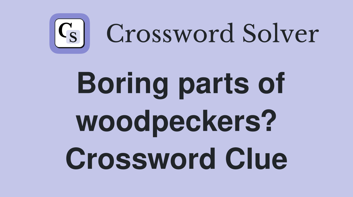 Boring parts of woodpeckers? Crossword Clue