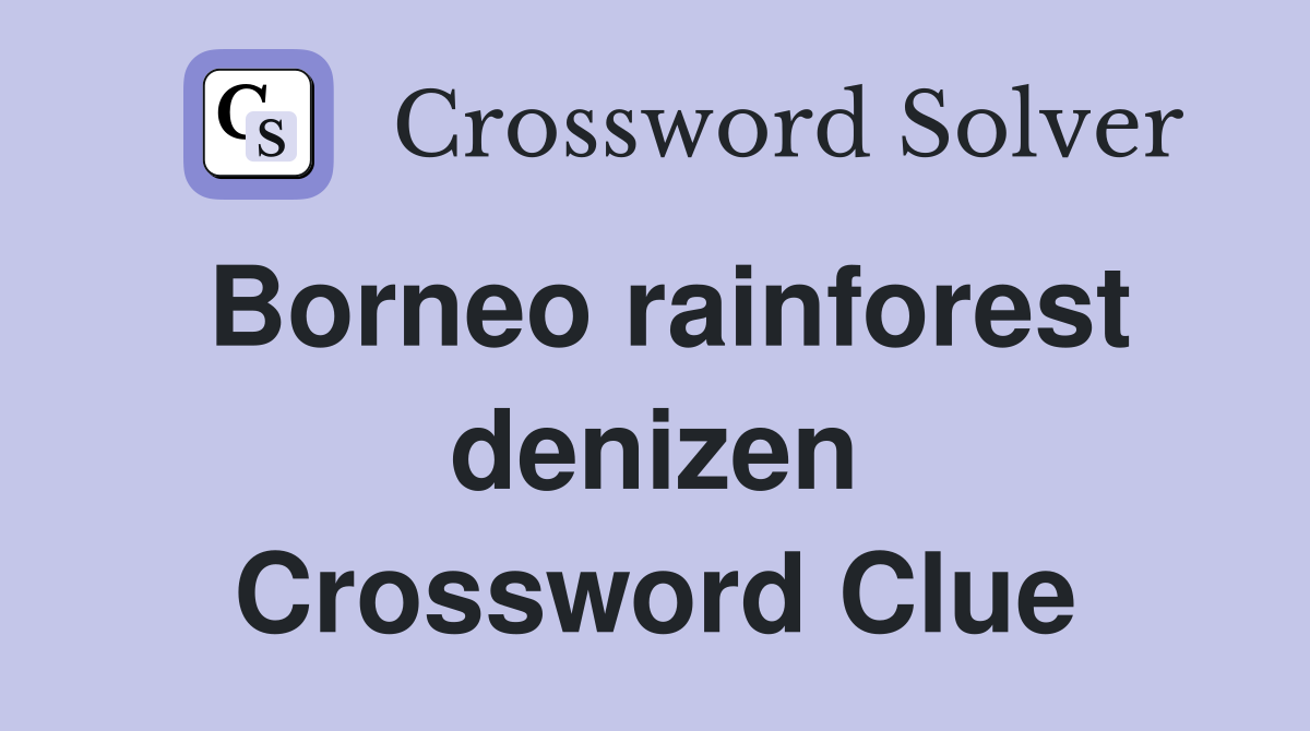 Borneo rainforest denizen Crossword Clue