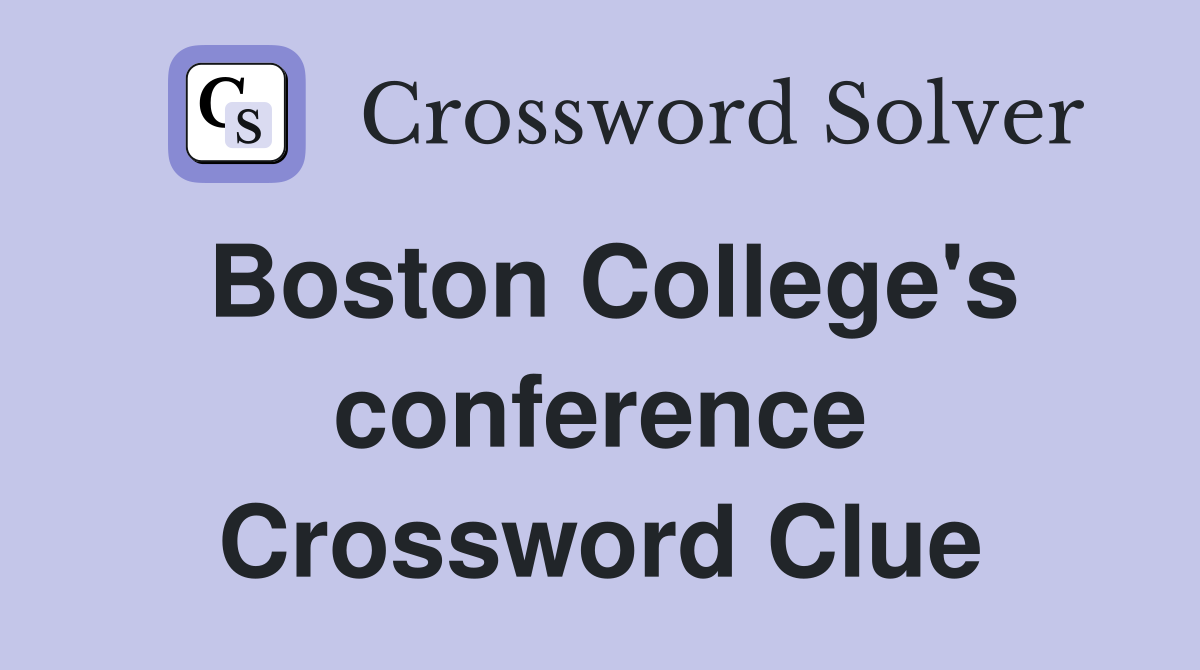 Boston College's conference Crossword Clue