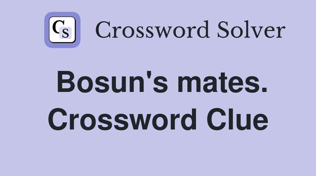 Bosun's mates. Crossword Clue