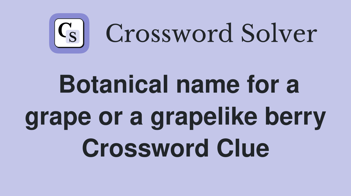 Botanical name for a grape or a grapelike berry Crossword Clue
