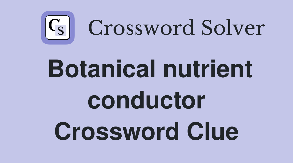 Botanical nutrient conductor Crossword Clue