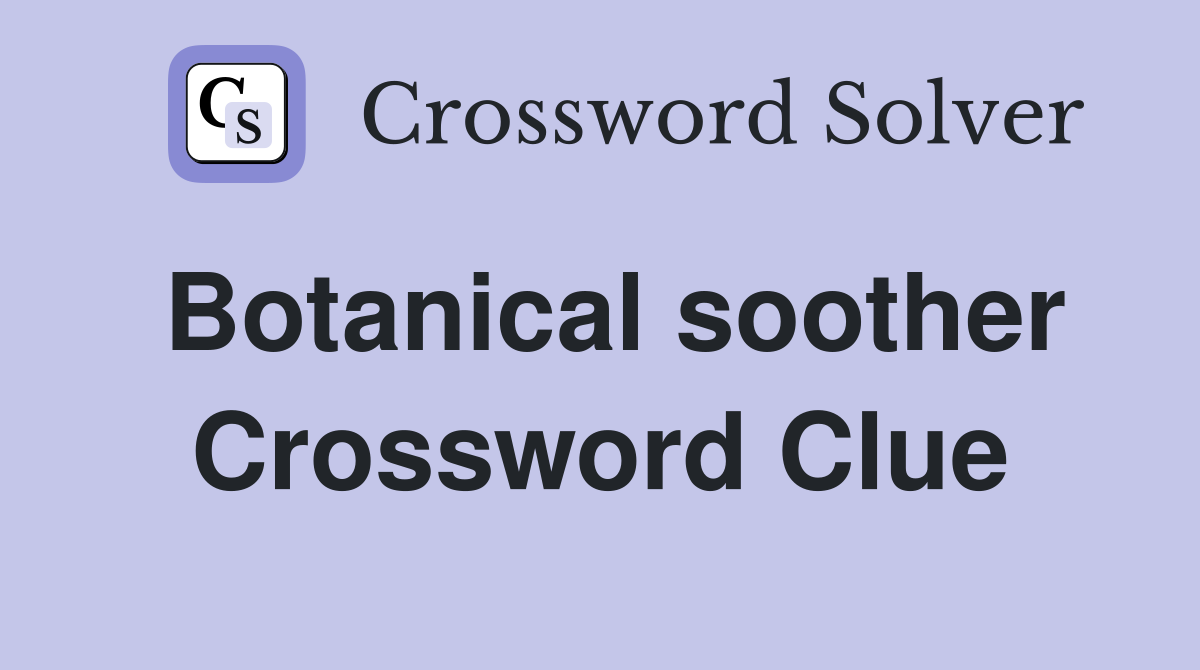 Botanical soother Crossword Clue