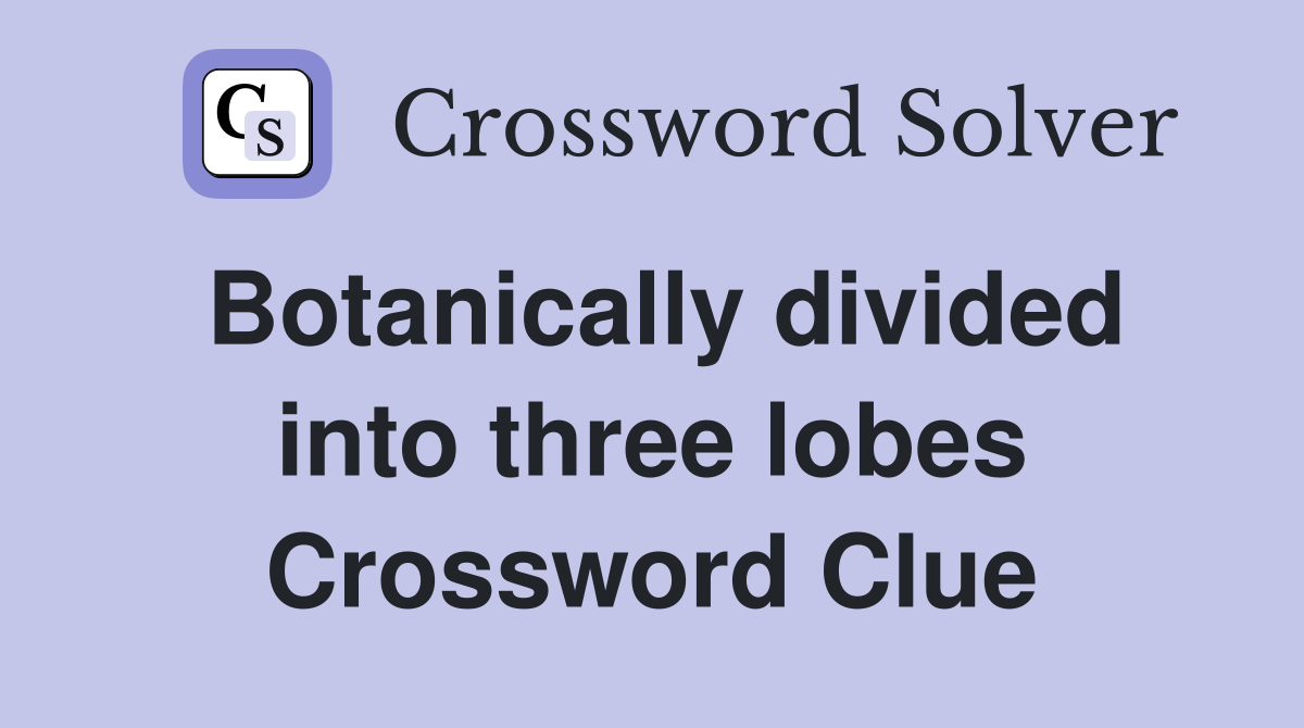 Botanically divided into three lobes Crossword Clue