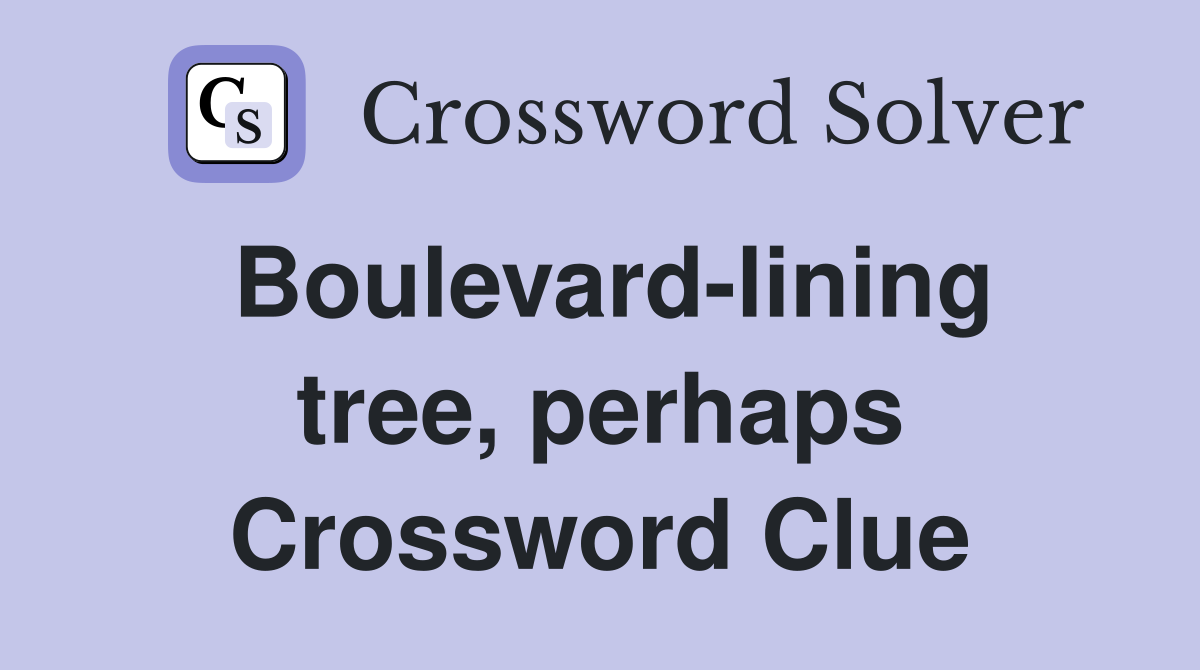 Boulevard-lining tree, perhaps Crossword Clue