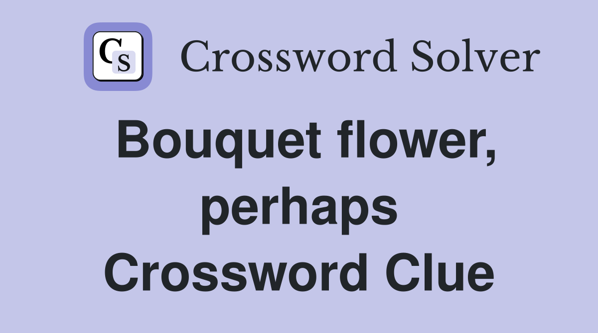 Bouquet flower, perhaps Crossword Clue