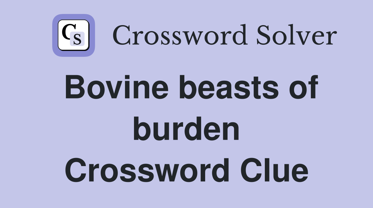 Bovine beasts of burden Crossword Clue