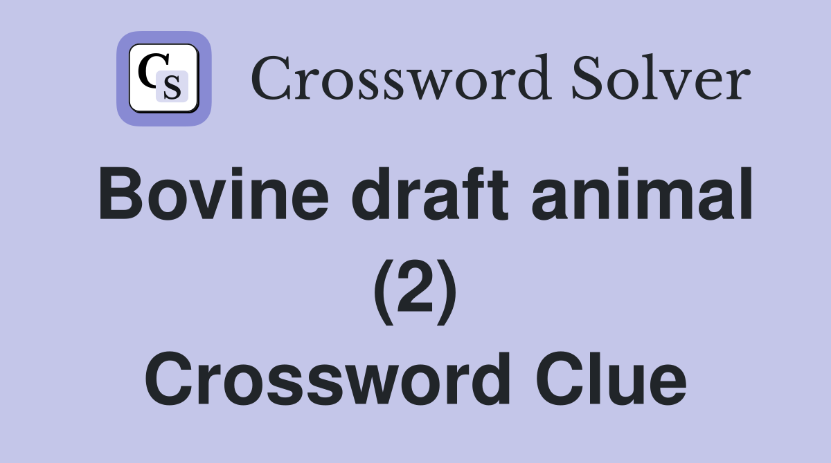 Bovine draft animal (2) Crossword Clue